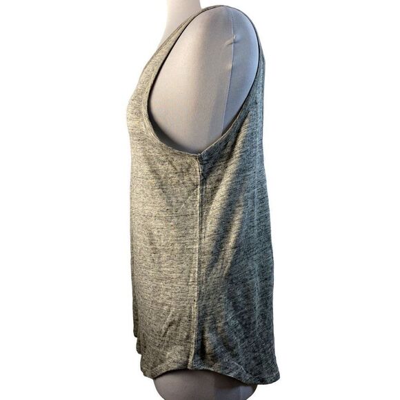 Chaser Strap Back Gray Heather Cami Tank Top Sz M Stretch Curved Bottom Hem NEW - Picture 2 of 6